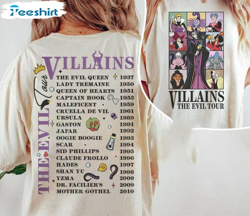 Vintage Disney Villains Evil Tour Concert Music Shirt