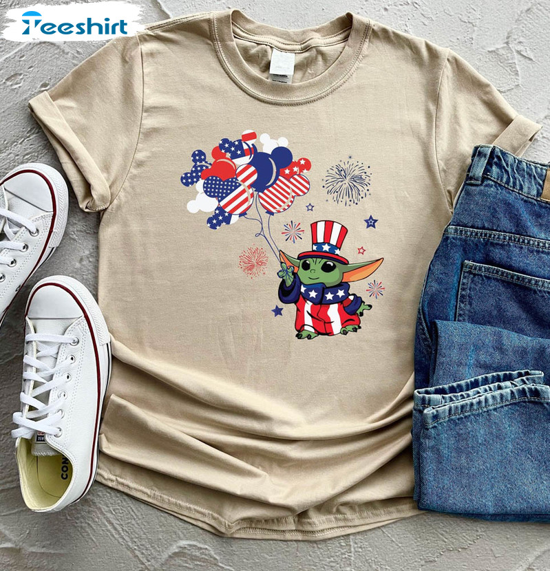 Baby Yoda Disney 4th Of July Star Wars Shirt