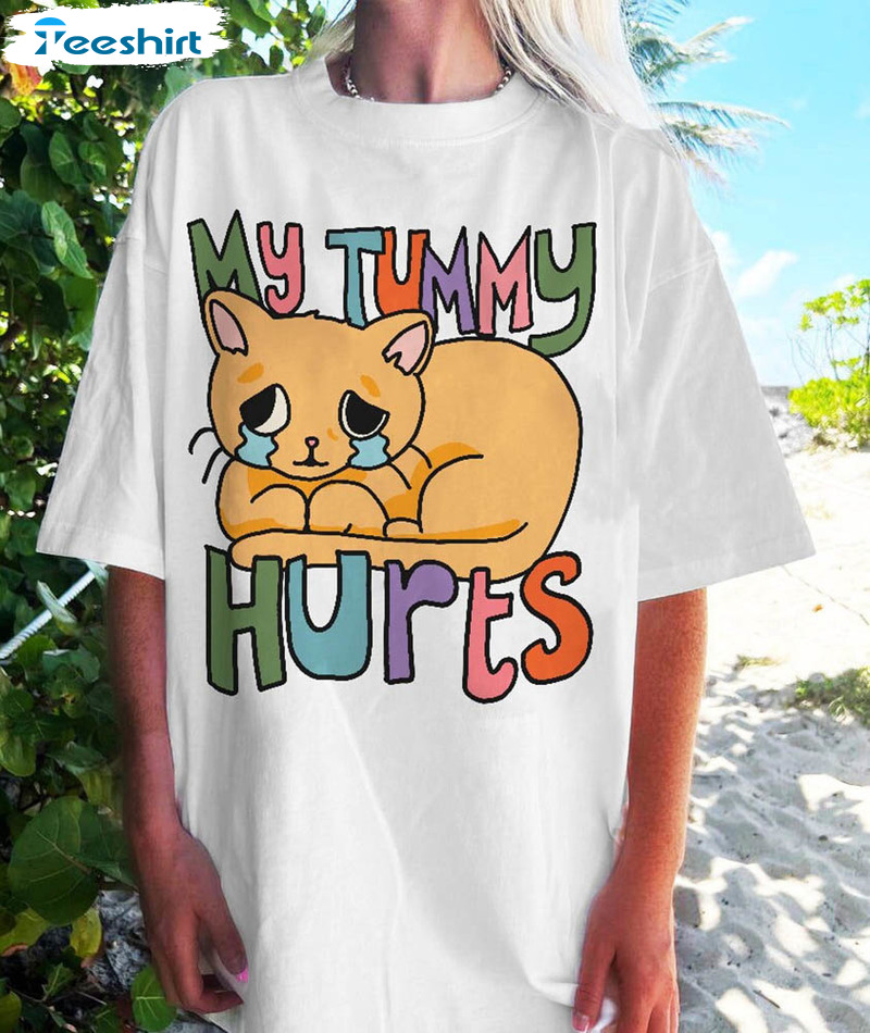 Funny Cat My Tummy Hurts Shirt