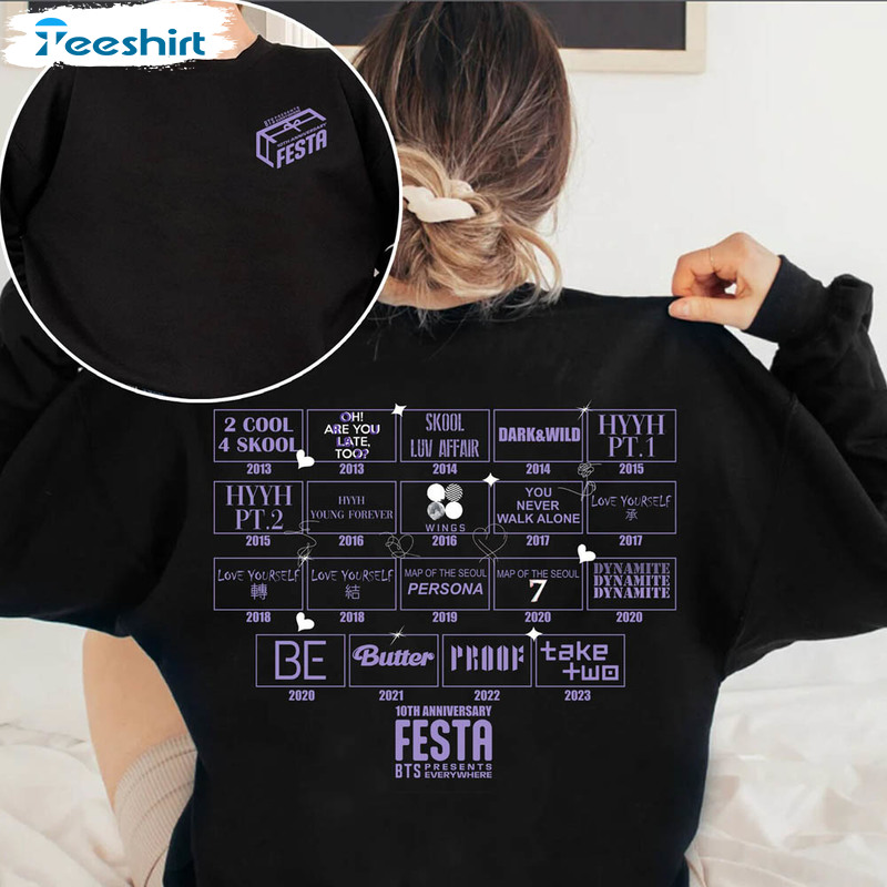 Bts Festa 2023 10th Anniversary Shirt, Bangtan Kpop Music Short Sleeve Hoodie