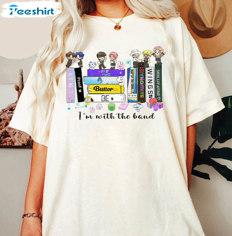 I'M With The Band 10th Anniversary Shirt, 2023 Bts Tour Sweater Short Sleeve