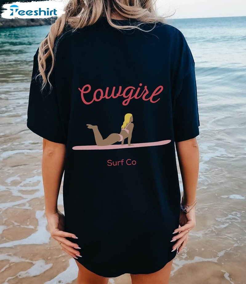 Cowgirl Summer Western Shirt, Surf Co 2023 Short Sleeve Unisex Hoodie