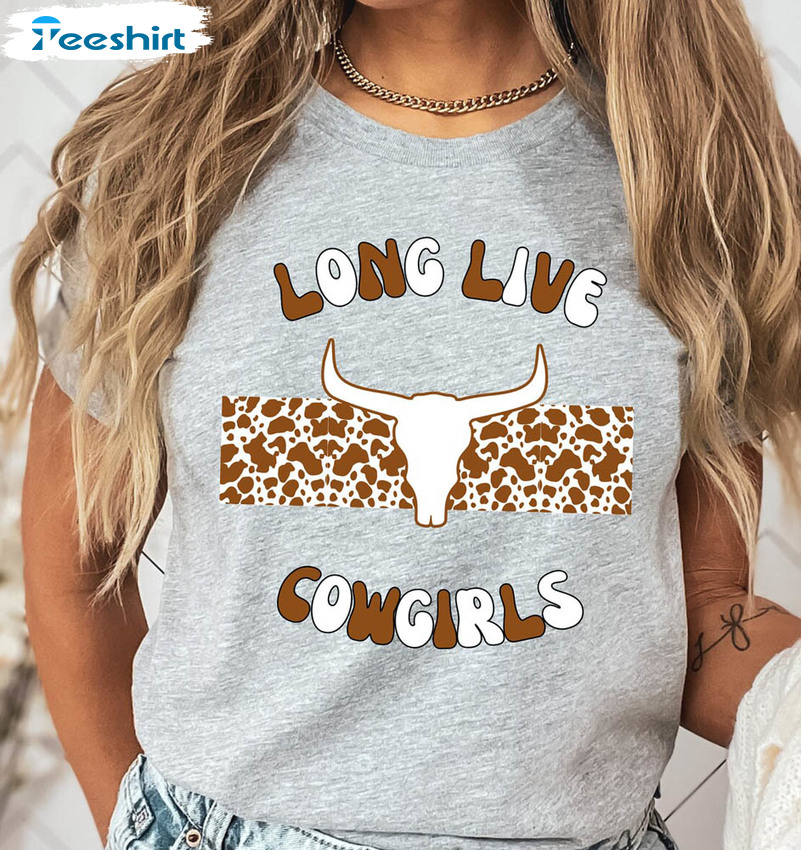 Long Live Cowgirls Boho Shirt, Western Vibe Cowgirl Crewneck Unisex Hoodie