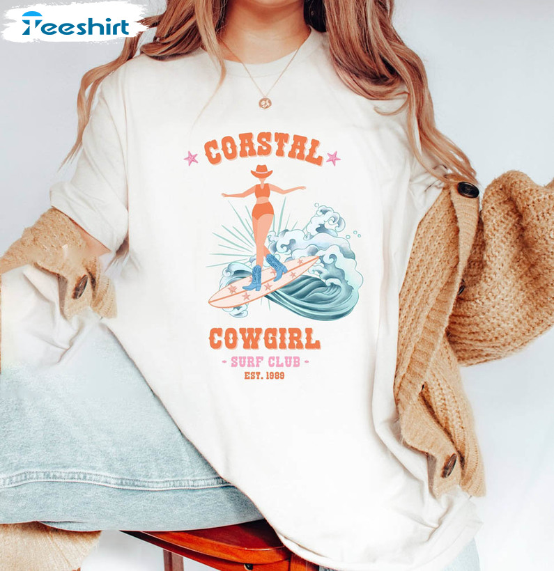 Coastal Cowgirl Shirt, Bachelorette Howdy And Aloha Crewneck Unisex Hoodie