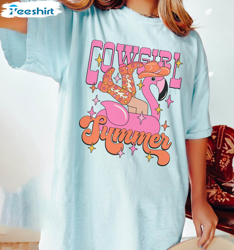 Cowgirl Summer Comfort Shirt, Trendy Cowgirl Sweater Short Sleeve