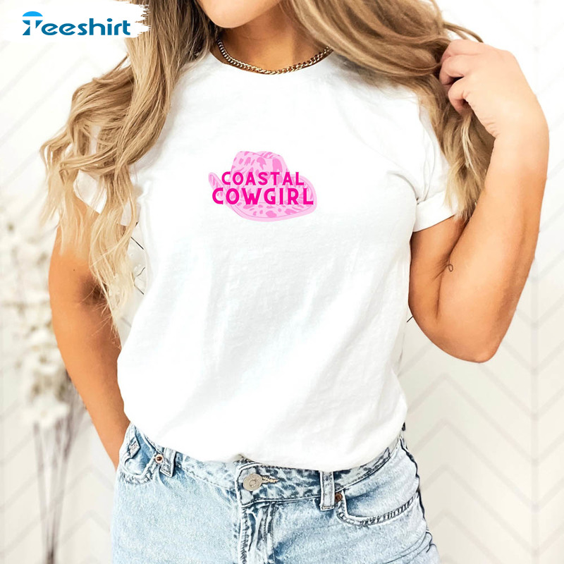 Coastal Cowgirl Cowboy Hat Funny Unisex T-shirt , Crewneck