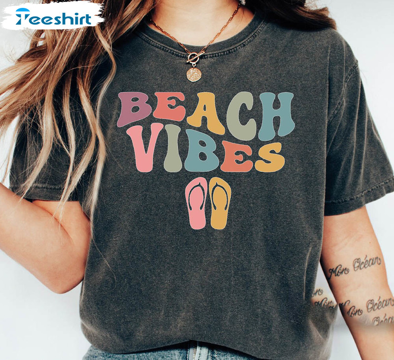 Beach Vibes Cute Shirt, Funny Beach Summer Short Sleeve Unisex T-shirt