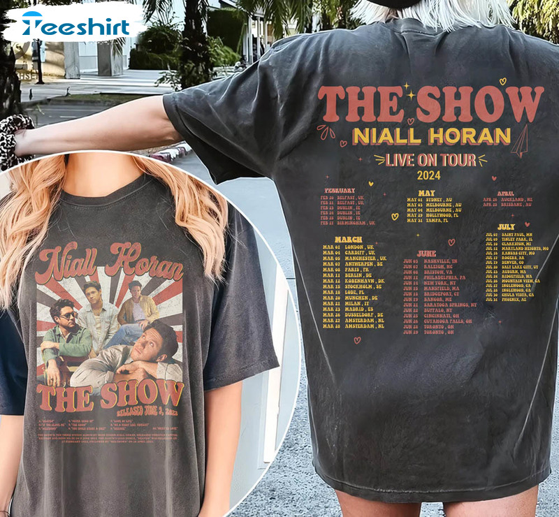 Niall Horan Tracklist Groovy Shirt, The Show Live On Tour 2024 Crewneck Unisex T-shirt