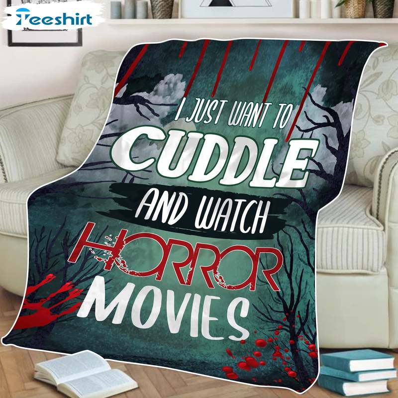 Horror Movie Halloween, Scary Halloween Night Cozy Sherpa Plush Blanket For Bed Couch Sofa