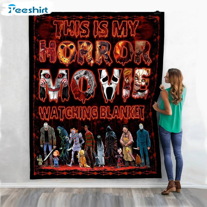 Horror Movie Blanket, Halloween Haunted Scary Soft Micro Fleece Blanket For Bed Couch Living Room