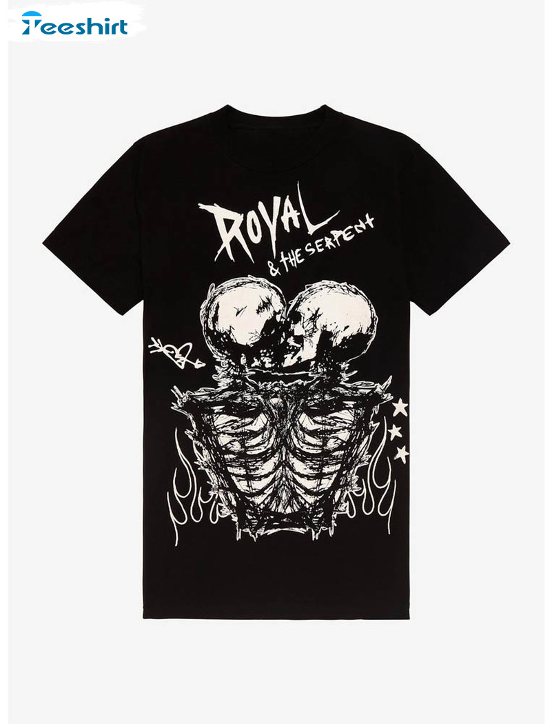 Royal And The Serpent Skeleton Couple Unisex T-shirt Tee Tops