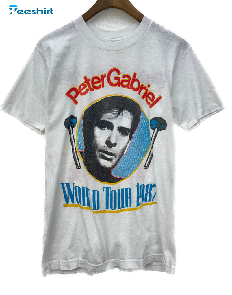 1987 Peter Gabriel World Tour Shirt, Original Concert Vintage Unisex T-shirt Crewneck