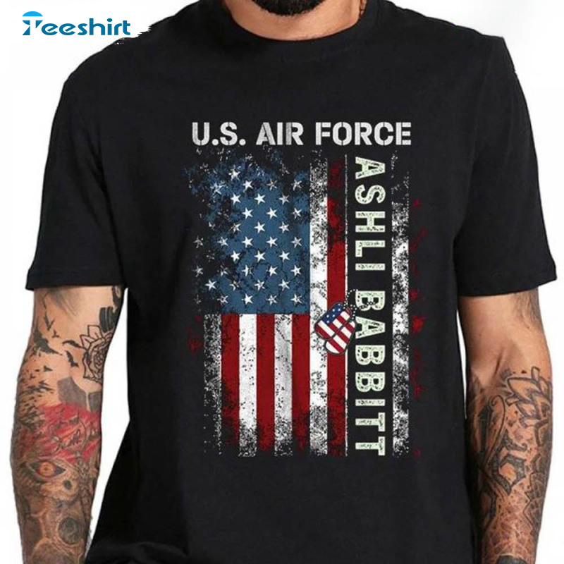 Ashli Babbitt Shirt, Patriotic Awareness Rip Us Flag Unisex T-shirt Long Sleeve