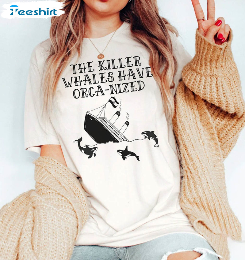Wreck The Rich Environmentalist Shirt, Anti Capitalist Gladis Orca Whale Short Sleeve Unisex T-shirt