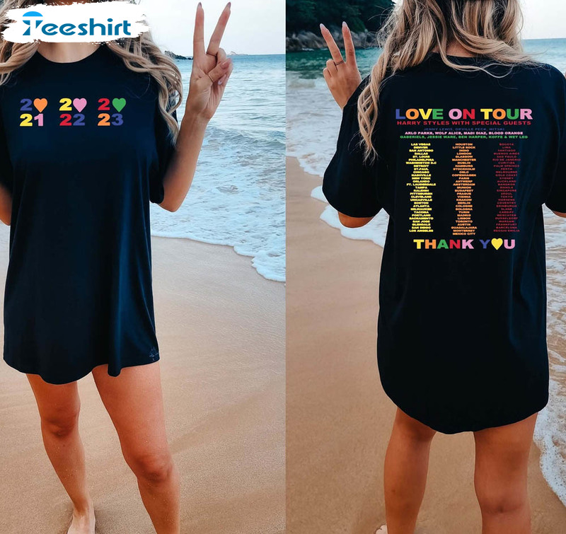 Love On Tour 2023 Shirt, Harry Styles Concert Short Sleeve Tee Tops