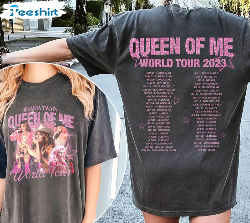 Queen Of World Tour 2023 Shirt, Shania Twain Let's Go Girls Unisex Hoodie Crewneck