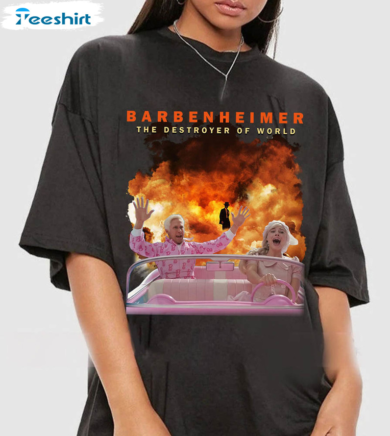 Barbie And Oppenheimer Shirt, Barbie Movie 2023 Funny Crewneck Unisex T-shirt