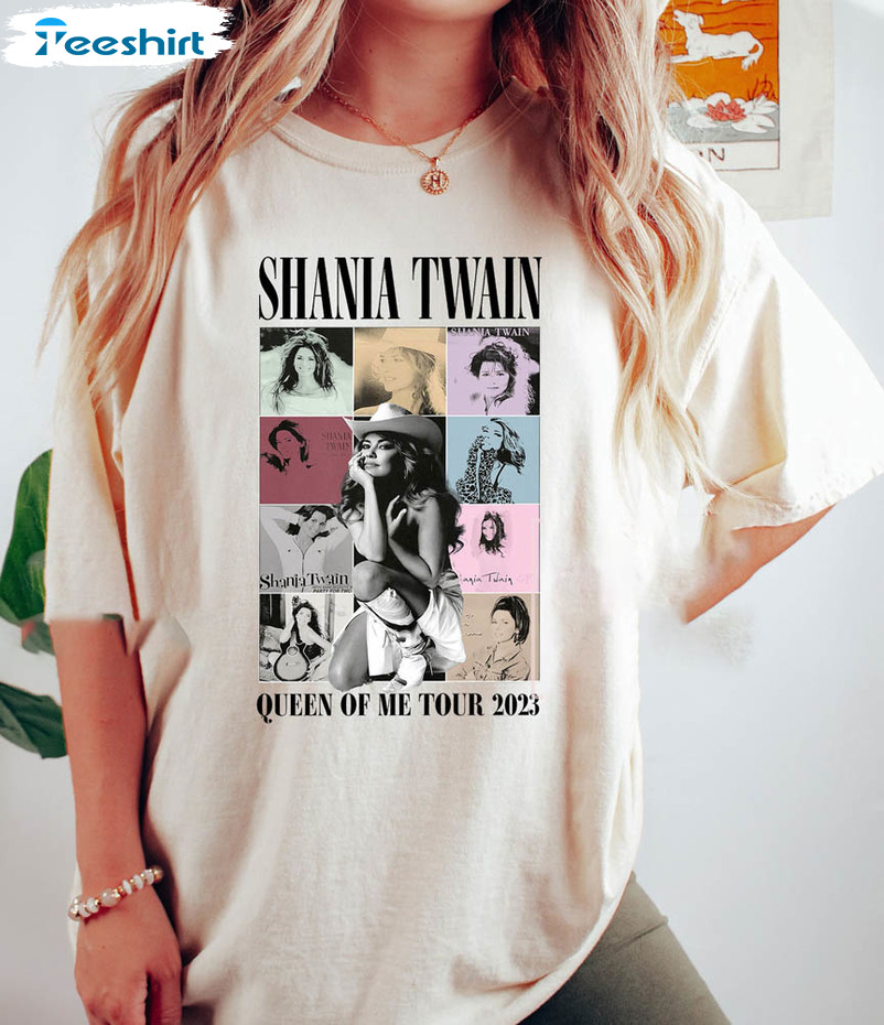 Comfort Shania Twain Shirt, Queen Of Me Tour 2023 Short Sleeve Crewneck