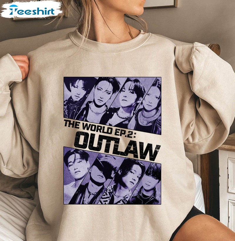 Ateez Outlaw Album Shirt, Ateez Bouncy Break The Wall Long Sleeve Short Sleeve