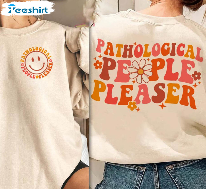 Pathological People Pleaser Smile Face Shirt, Swiftie Concert Tee Tops Short Sleeve