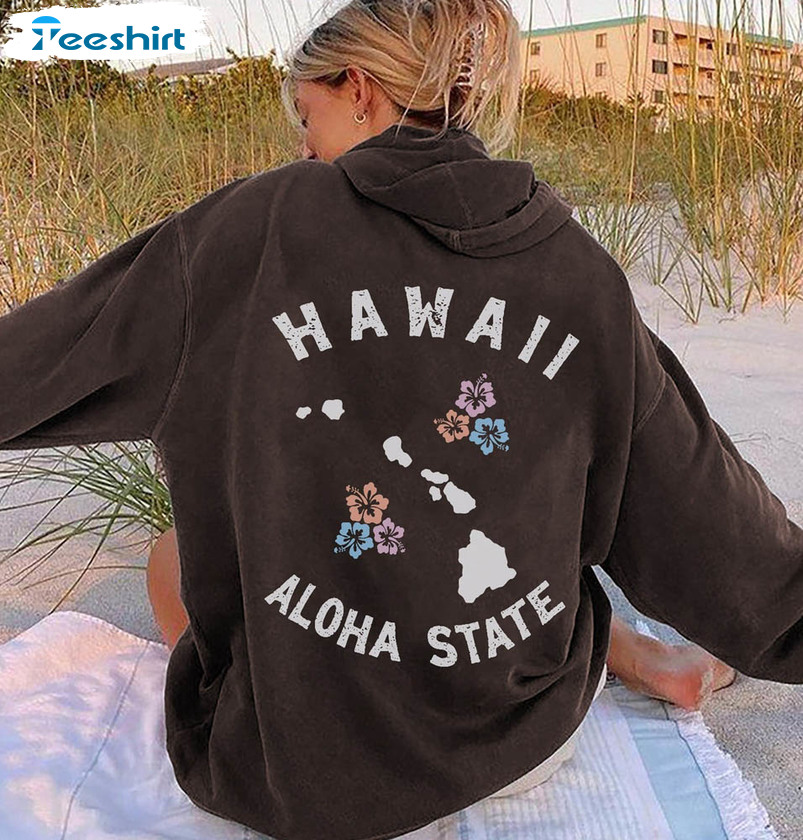 Hawaii Aloha State Shirt, Oahu Maui Honolulu Islands Unisex Hoodie Short Sleeve