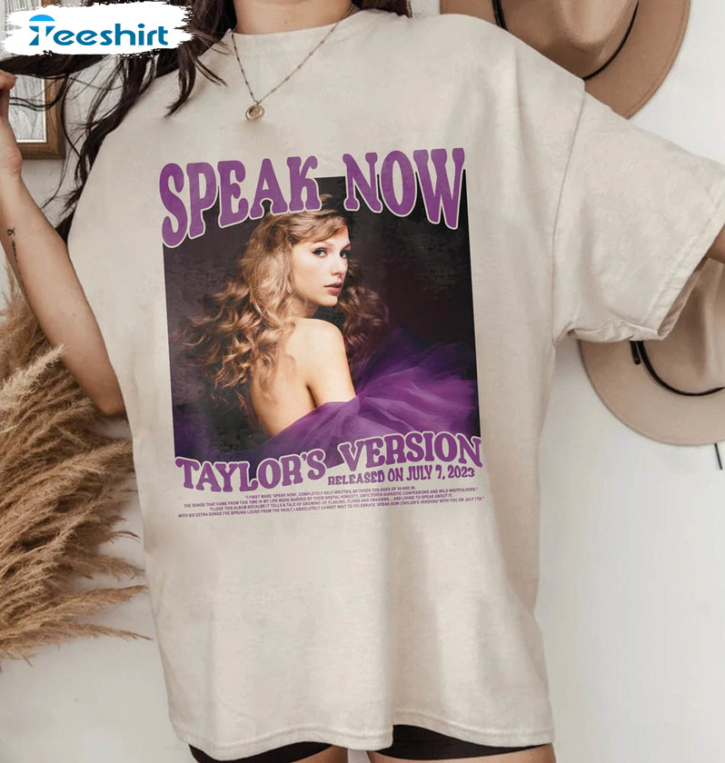 Retro Speak Now Shirt, Taylor The Eras Tour Unisex Hoodie Short Sleeve