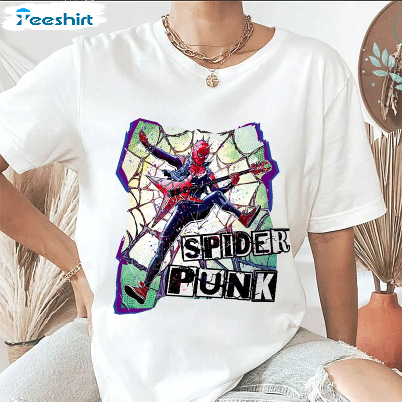 Retro Spider Punk Shirt, Spider Man Across The Spider Verse Sweatshirt Tee Tops