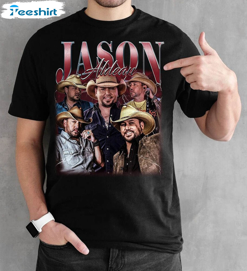 Jason Aldean Vintage Shirt, Country Song Music Crewneck Short Sleeve