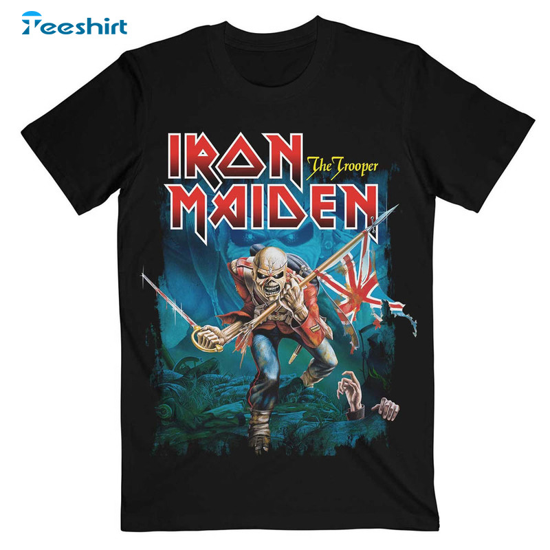 Iron Maiden Shirt, Trooper Eddie Crewneck Short Sleeve