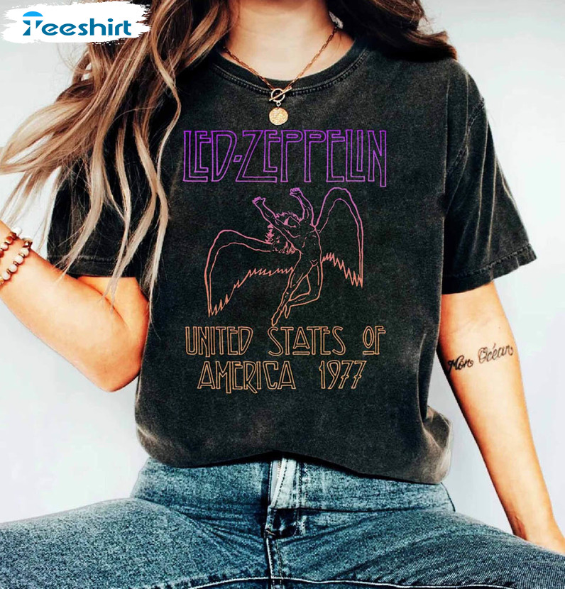 Led Zeppelin 1977 Tour Shirt, Vintage Sweater Unisex Hoodie