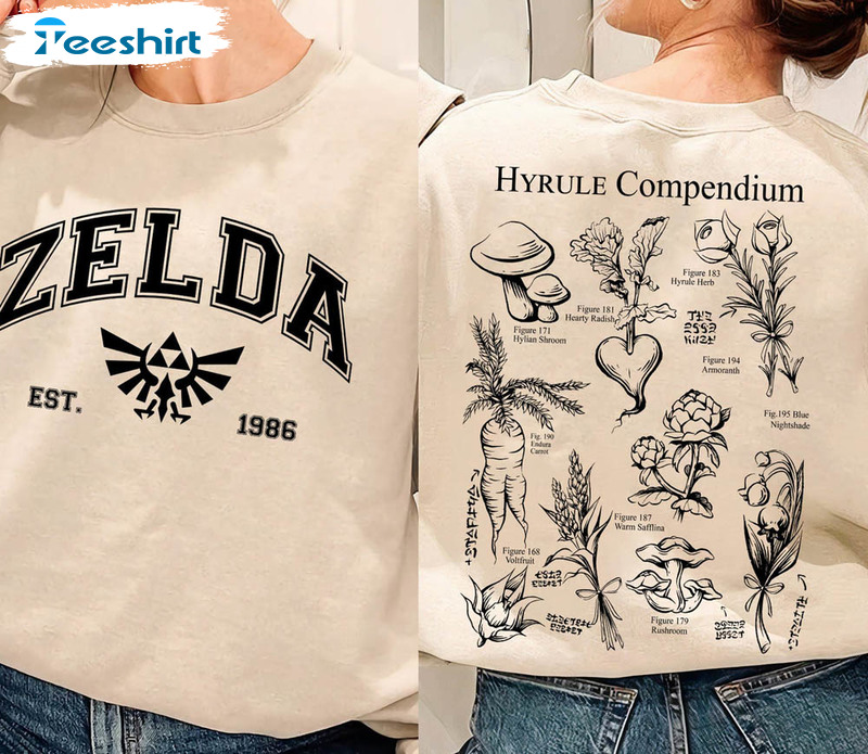 Retro Hyrule Compendium Shirt, Hyrule Korok Unisex T-shirt Unisex Hoodie