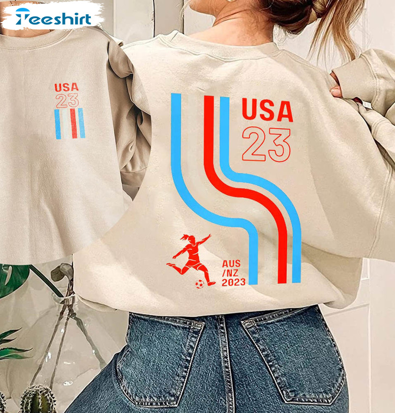 Us Women's World Cup Supporter Shirt, Retro American World Cup Unisex Hoodie Long Sleeve