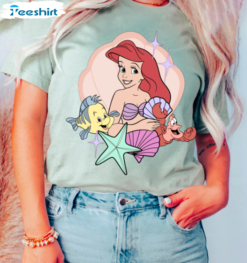 The Little Mermaid Disney Shirt, Ariel Mermaid Crewneck Unisex T-shirt