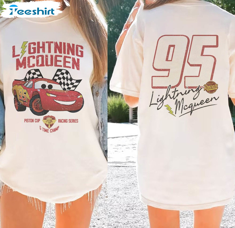 Vintage Lightning Mcqueen Shirt, Disneyland Retro Long Sleeve Unisex Hoodie