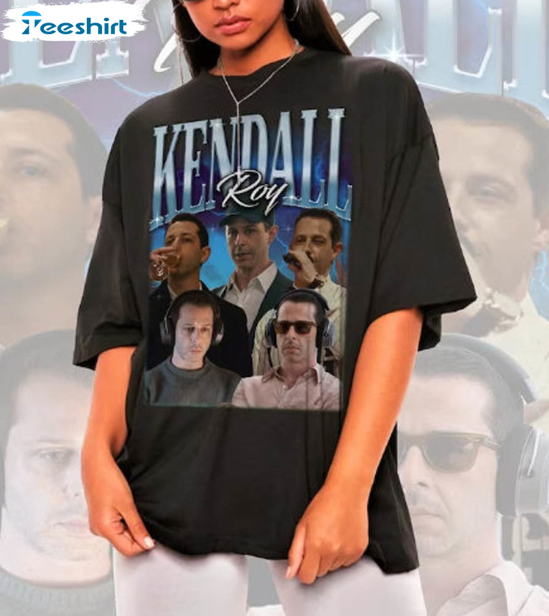 Kendall Roy Vintage Shirt, Trendy Crewneck Short Sleeve