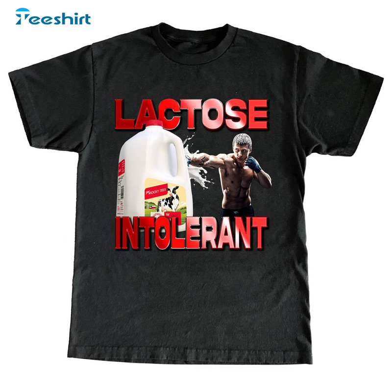 Lactose Intolerant Retro Shirt, Funny Graphic Unisex T-shirt Short Sleeve