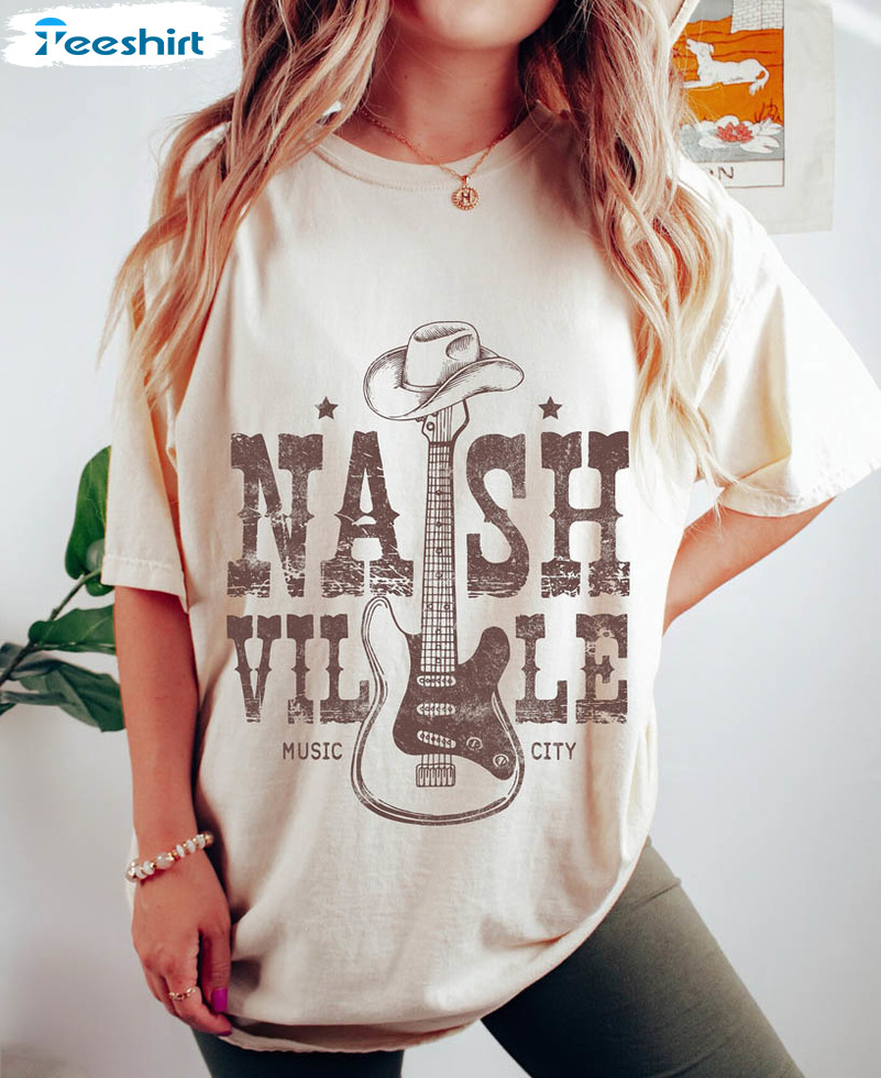 3 Nashville Music City Vintage Shirt, Cowgirl Bachelorette Long Sleeve Short Sleeve