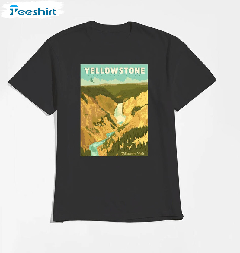 Yellowstone National Park Trendy Shirt, Camping Explore Unisex T-shirt Crewneck