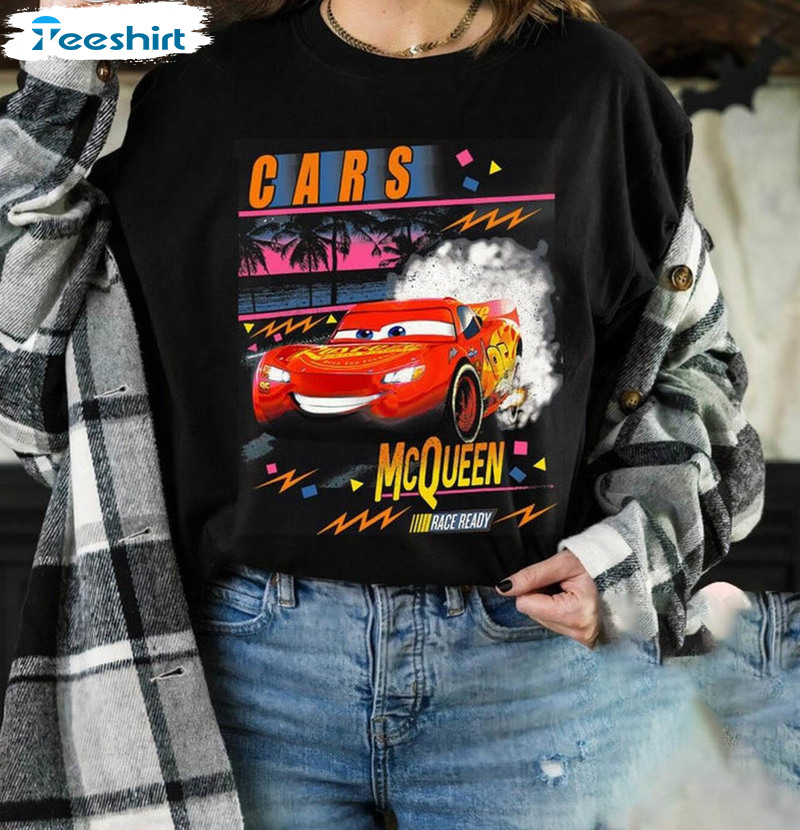 Lightning Mcqueen Shirt, Cars Pixar Unisex Hoodie Short Sleeve