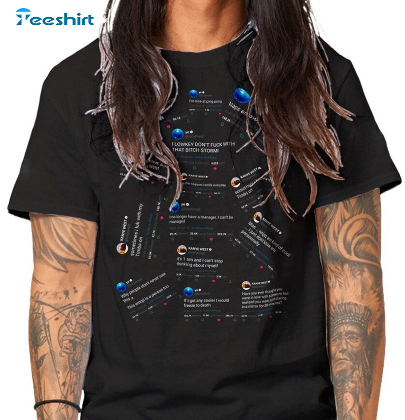 Kanye West Trendy Shirt, Funniest Tweets Patchwork Tee Tops Unisex Hoodie