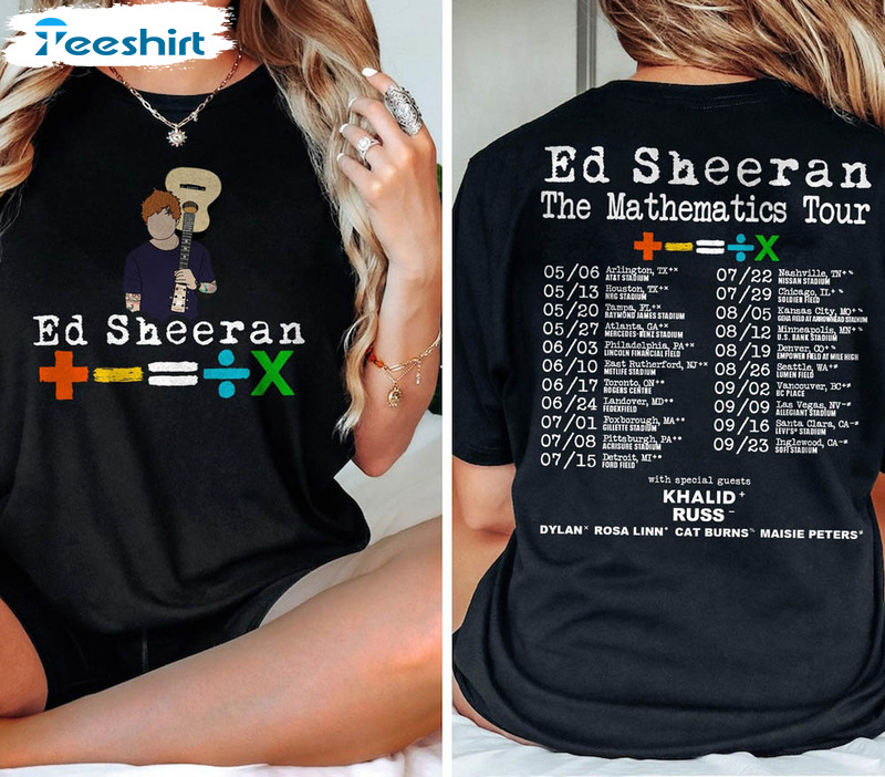 Ed Sheeran The Mathematics Tour Shirt, Retro Ed Sheeran Concert Long Sleeve Hoodie