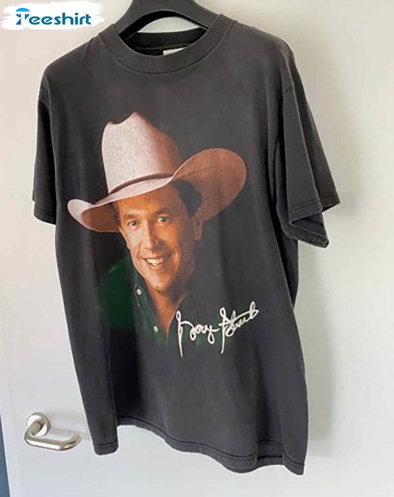 George Strait 90s Tour Distressed Crewneck Tee Tops