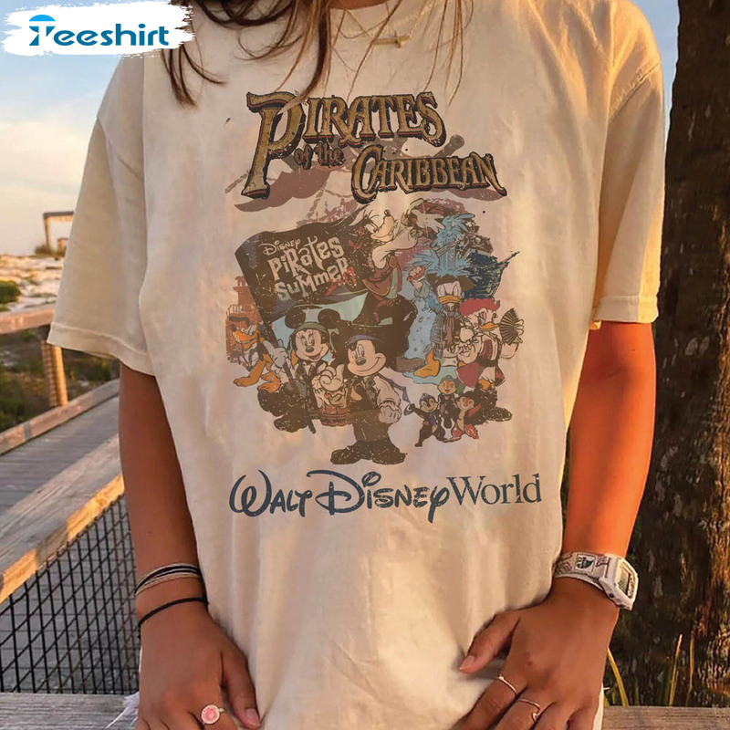 Retro Disney Pirates Comfort Shirt, Pirates Of Caribbean Unisex T-shirt  Short Sleeve