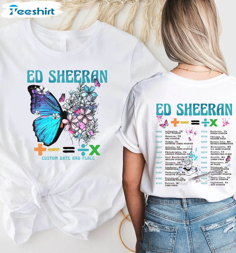 Mathematics Tour Vintage Shirt, Butterfly Ed Sheeran Sweater Long Sleeve