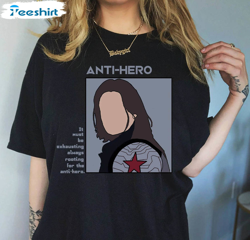 Winter Soldier Anti Hero Shirt, Bucky Barnes Marvel Long Sleeve Unisex Hoodie