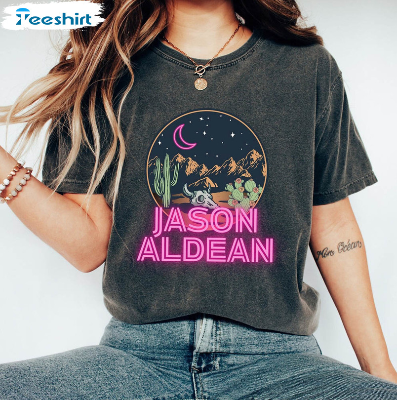 Jason Aldean Country Music Shirt, Western Neon Moon Sweatshirt Unisex Hoodie