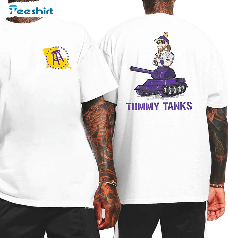 Lsu Baseball Tommy Tanks Shirt, Cute Lsu Tigers Short Sleeve Crewneck