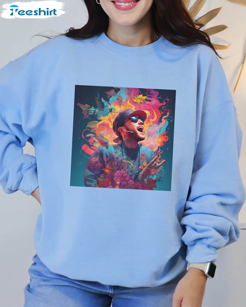 Mac Miller Colorful Shirt, Trendy Music Tour Short Sleeve Tee Tops