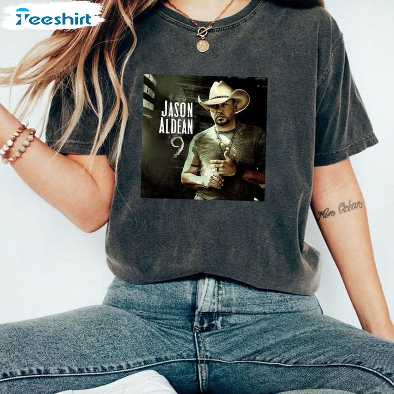 Album 9 Jason Aldean Shirt, Desperado Tour 2023 Tee Tops Short Sleeve