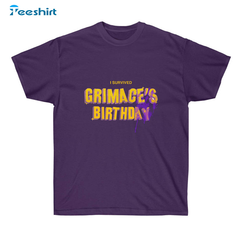 Grimace Birthday Shirt, Trendy Short Sleeve Sweatshirt